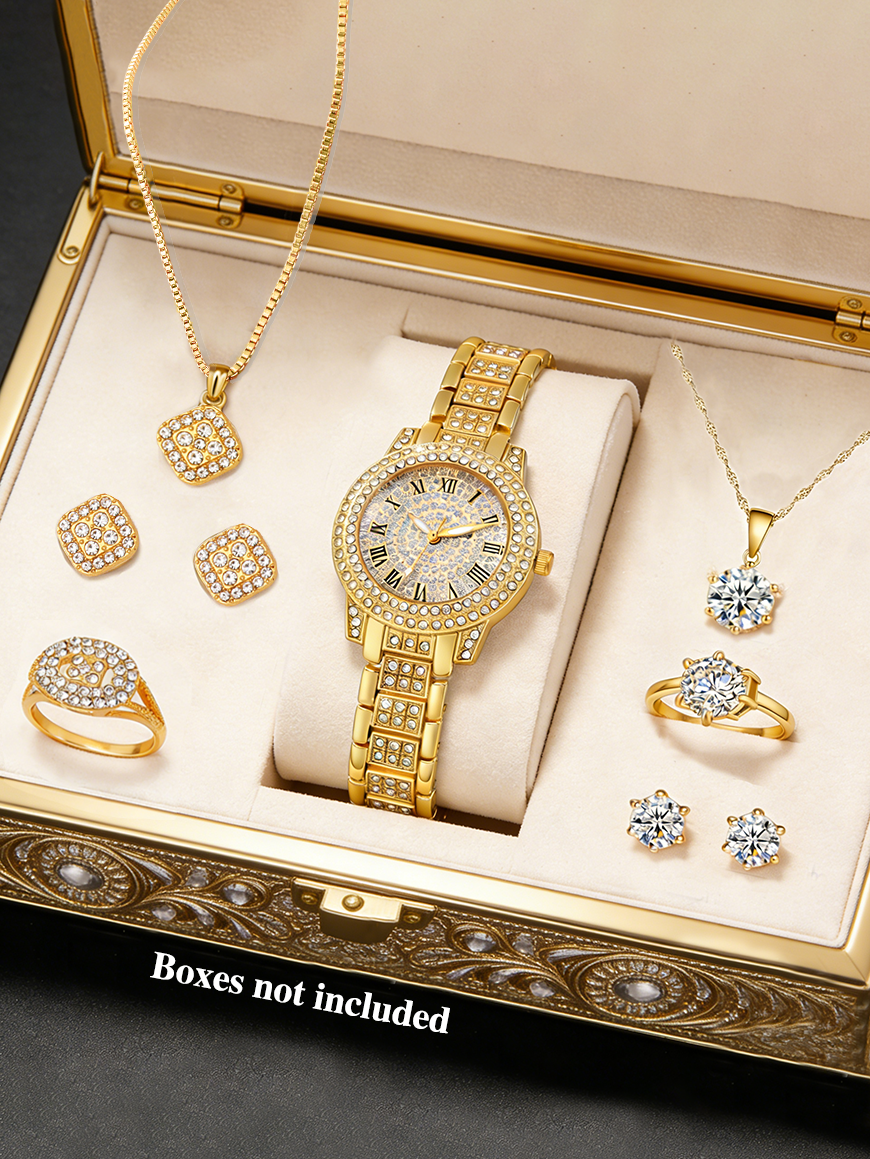 Women Accessories Gift Box - Fashionable round Ladies Quartz Watch And