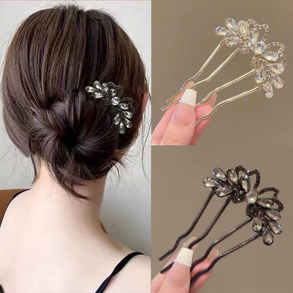 Young Women'S Accessories - Fashion Rhinestones U-Shaped Hair Sticks Butterfly
