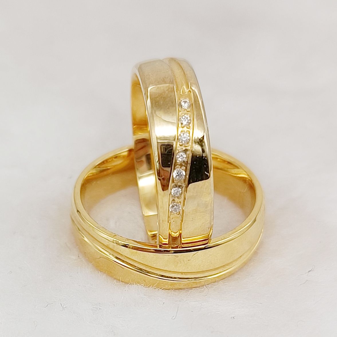 Wrap Ring Gold - Western Shiny Lover's Couples Wedding Rings
