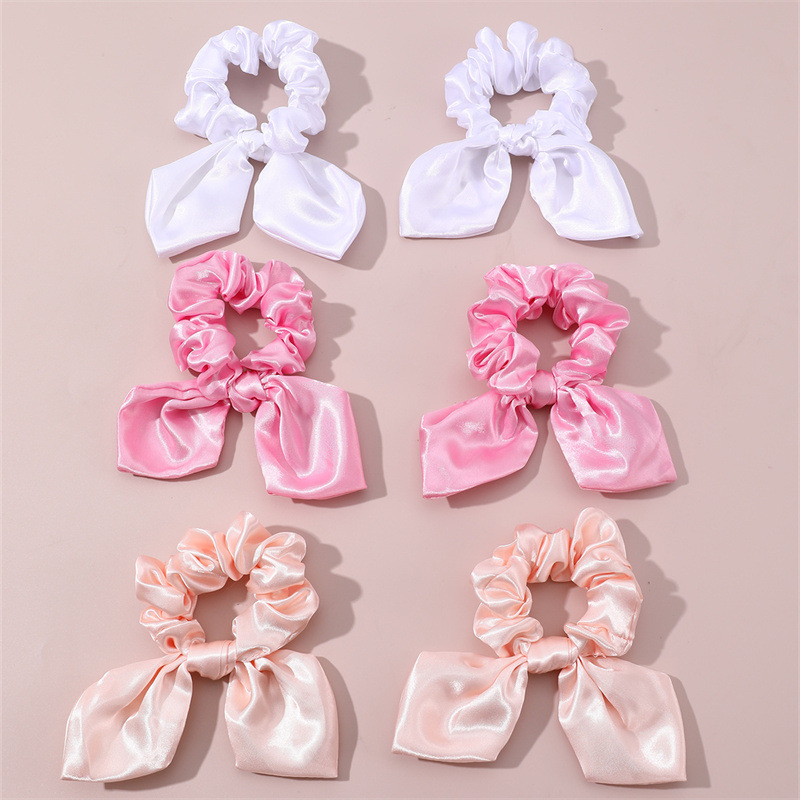 Scrunchie Satin Set - 6pcs/set Daily Chic Bow Scrunchie –