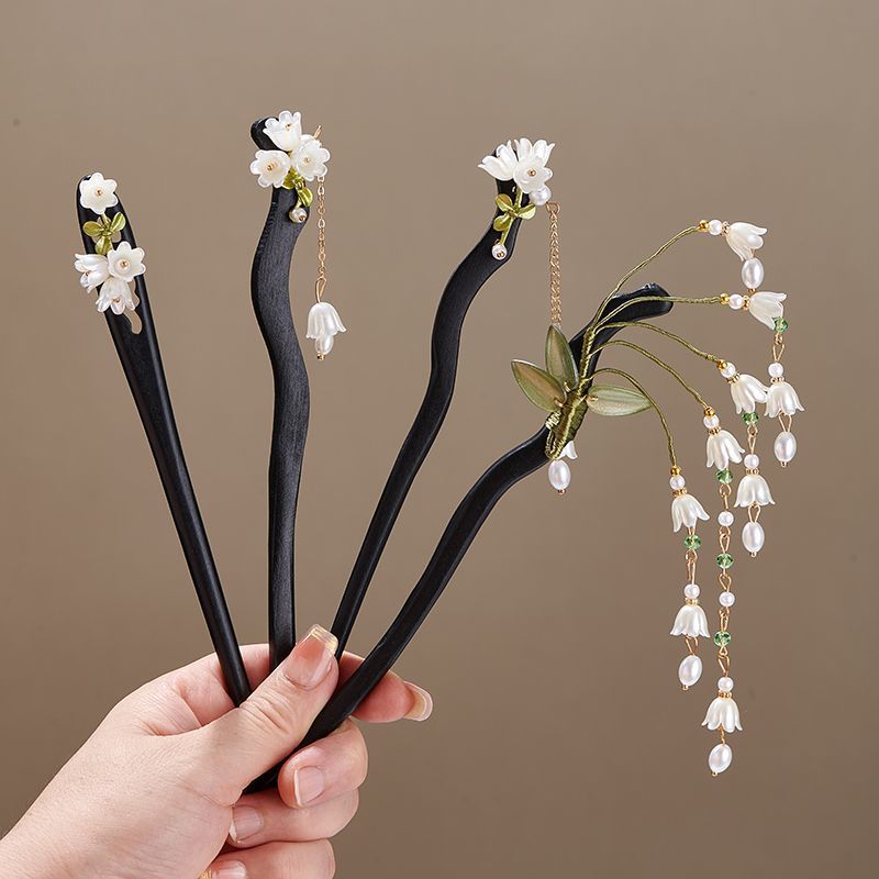 Young Women'S Accessories - Wooden Flower Hairpin Vintage Convallaria Majalis