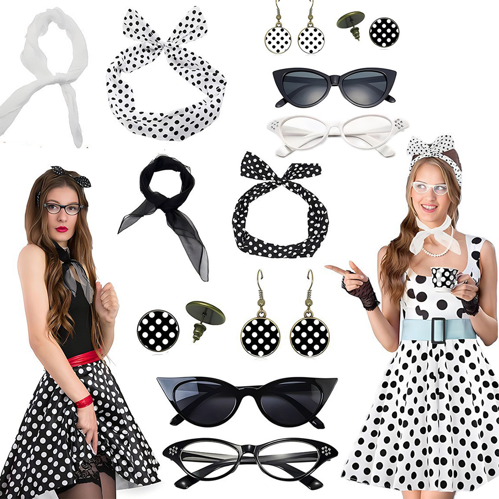 Women'S Accessories In The 1950S - Carnival 1950S Party Polka Dot Accessories