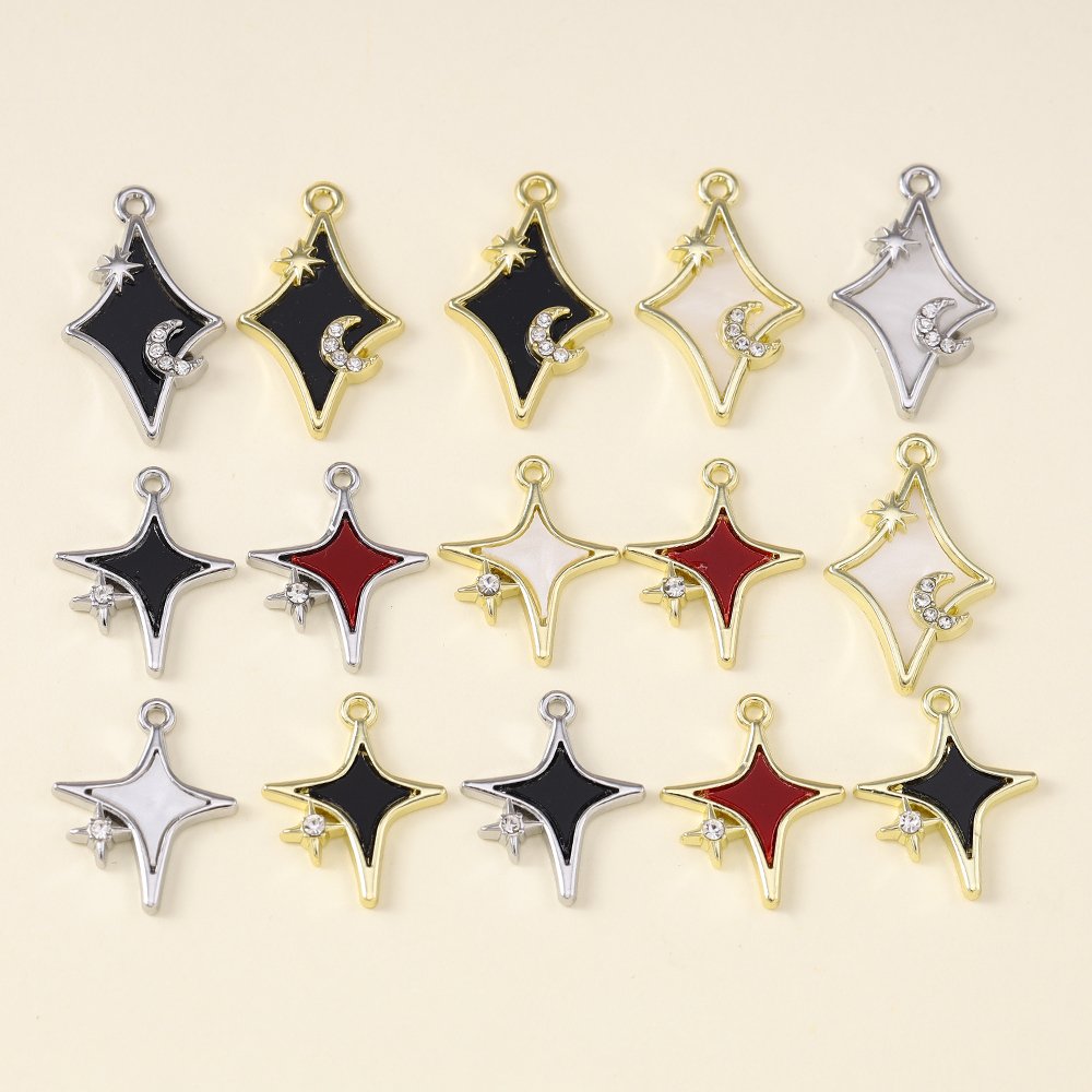 Charm Necklace Dainty - 5pcs Dainty Polar Stars Charms DIY