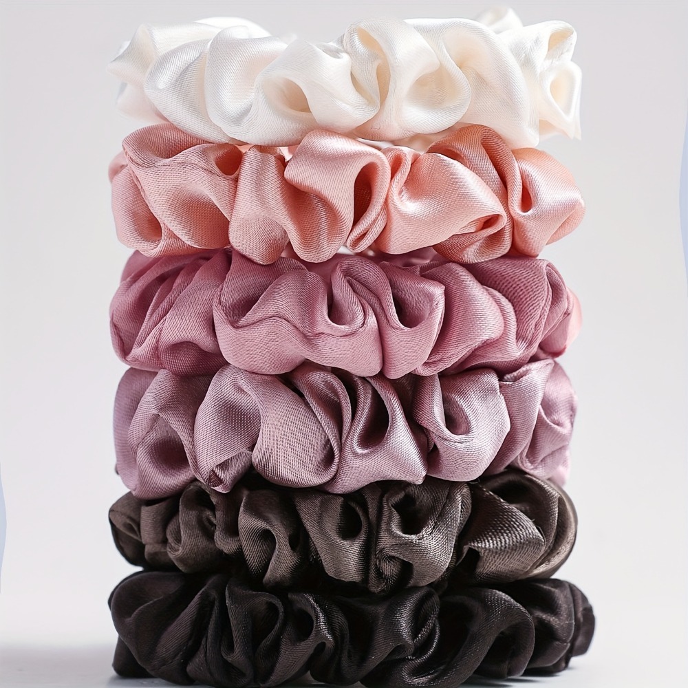 6Pcs Satin Scrunchies Set Soft - Scrunchie Satin Set recension och pris