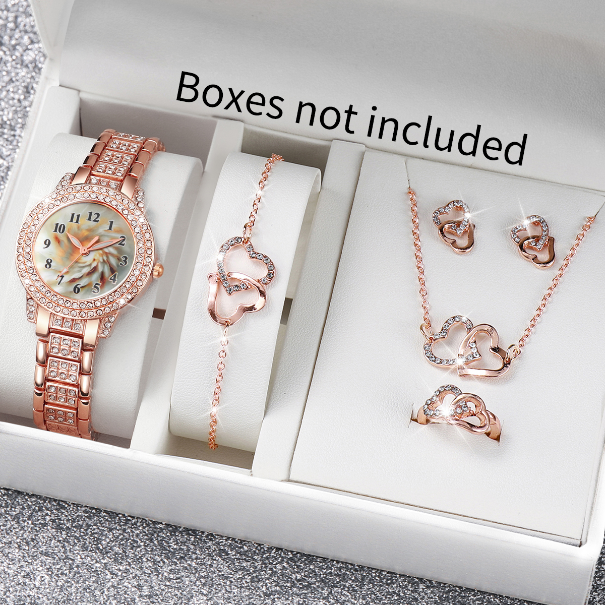 6PCS Luxury Rhinestone Women Q - Women Accessories Gift Box recension och pris