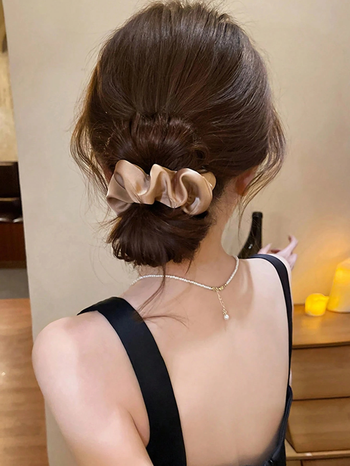 1/3Pcs Women 3.39in Vintage Fr - Scrunchie Satin Set recension och pris