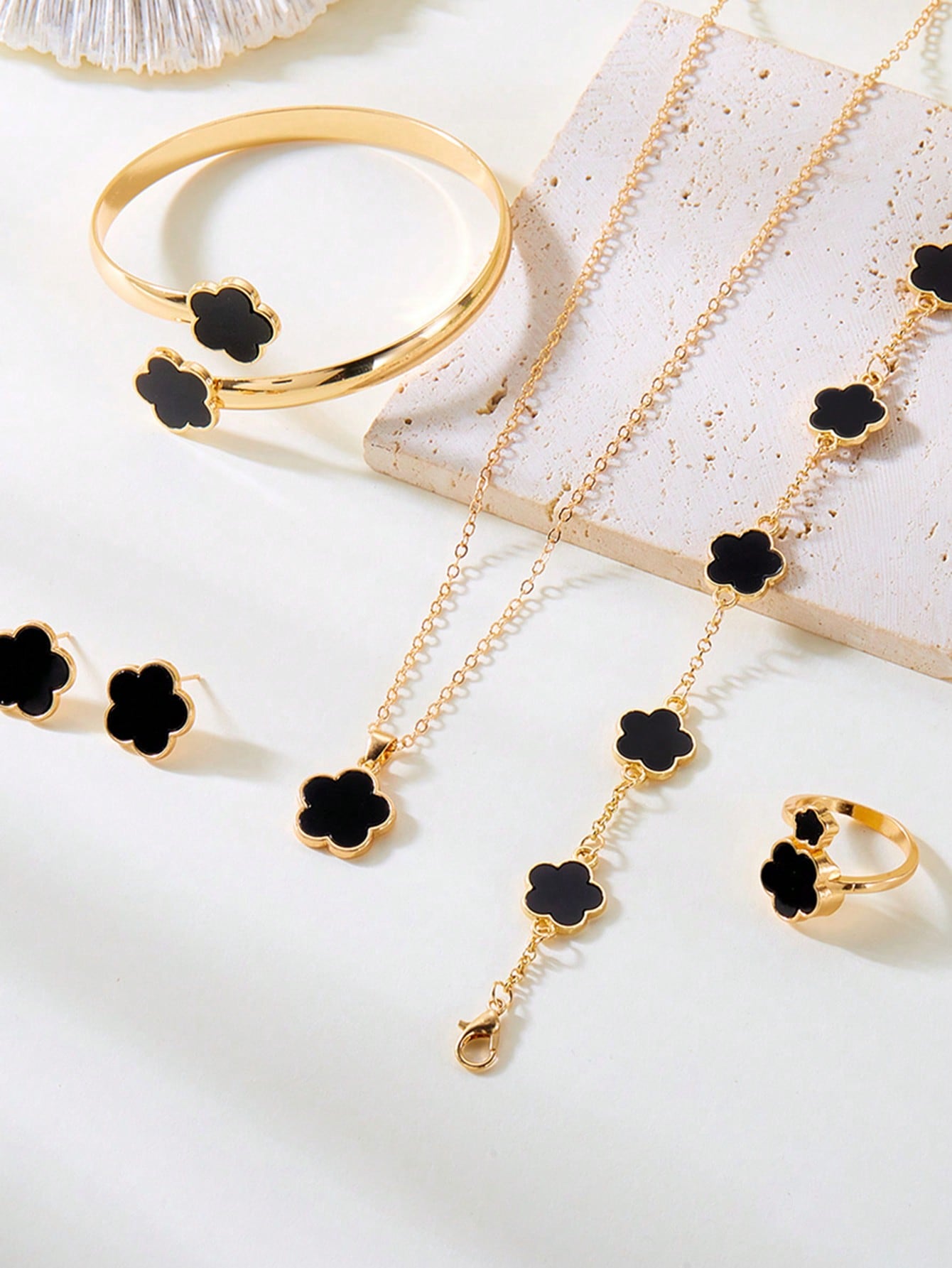 6Pcs Minimalist Four Leaf Clov - Women Accessories Combo Gift recension och pris