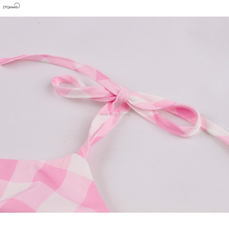 Summer Pink Plaid Dress for Wo - Women'S Accessories In The 1950S recension och pris