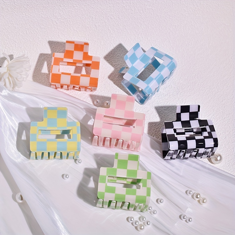 1 set of women's plaid hollowa - Hair Claw Clip Set recension och pris