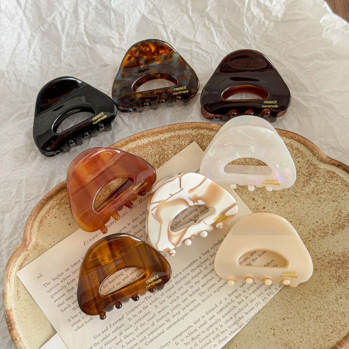 5CM Hollow Triangle Acetate Sm - Hair Claw Clip Set recension och pris
