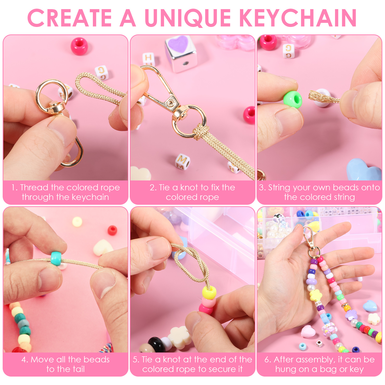 421PCS Beaded Keychain Making  - Women'S Key Accessories recension och pris