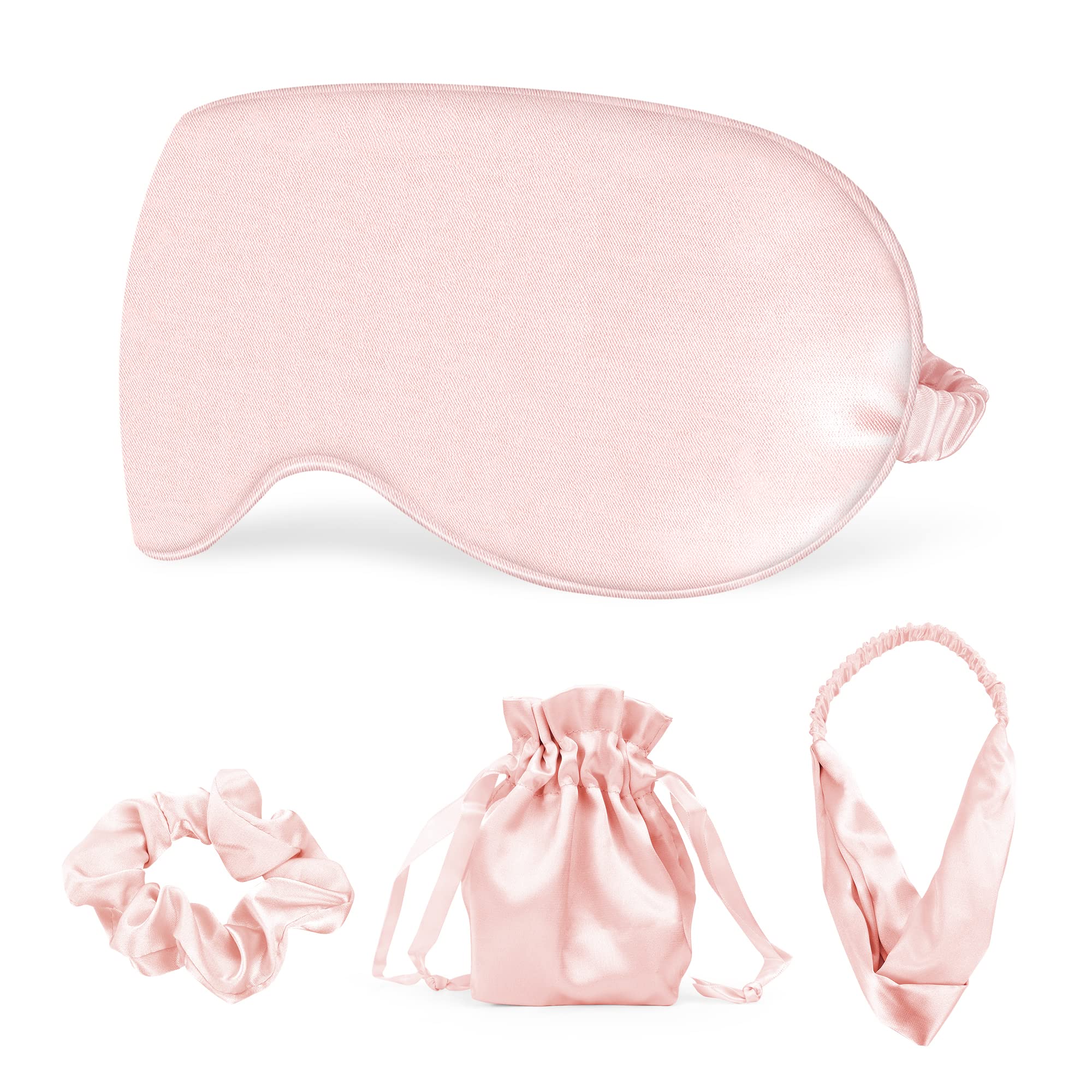 Luxury Pink Satin Sleep Mask S - Scrunchie Satin Set recension och pris