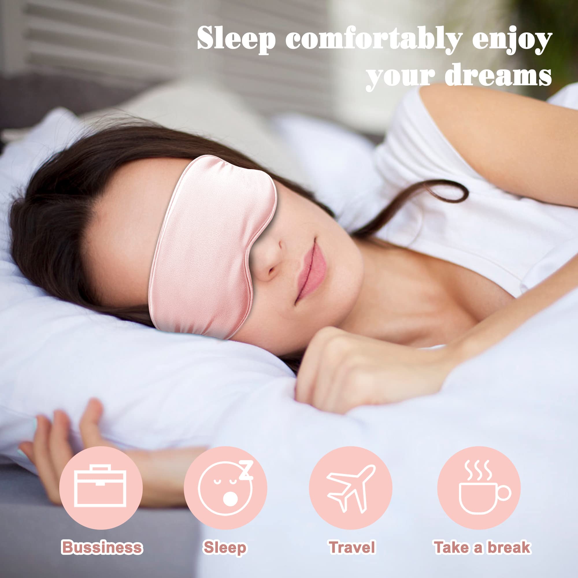 Luxury Pink Satin Sleep Mask S - Scrunchie Satin Set recension och pris