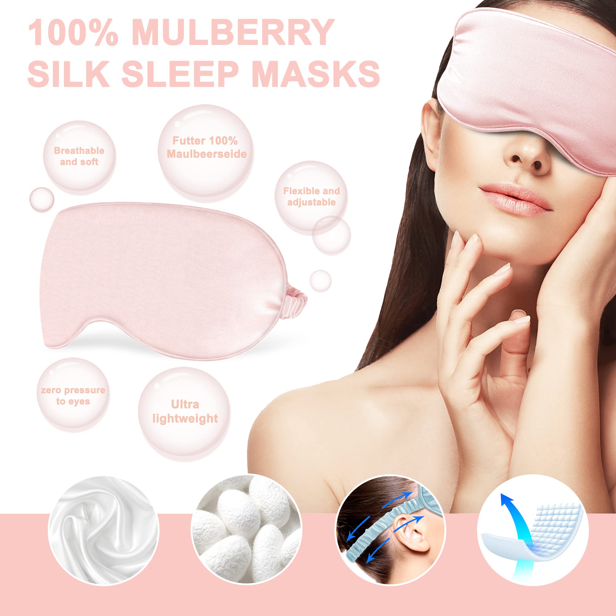 Luxury Pink Satin Sleep Mask S - Scrunchie Satin Set recension och pris