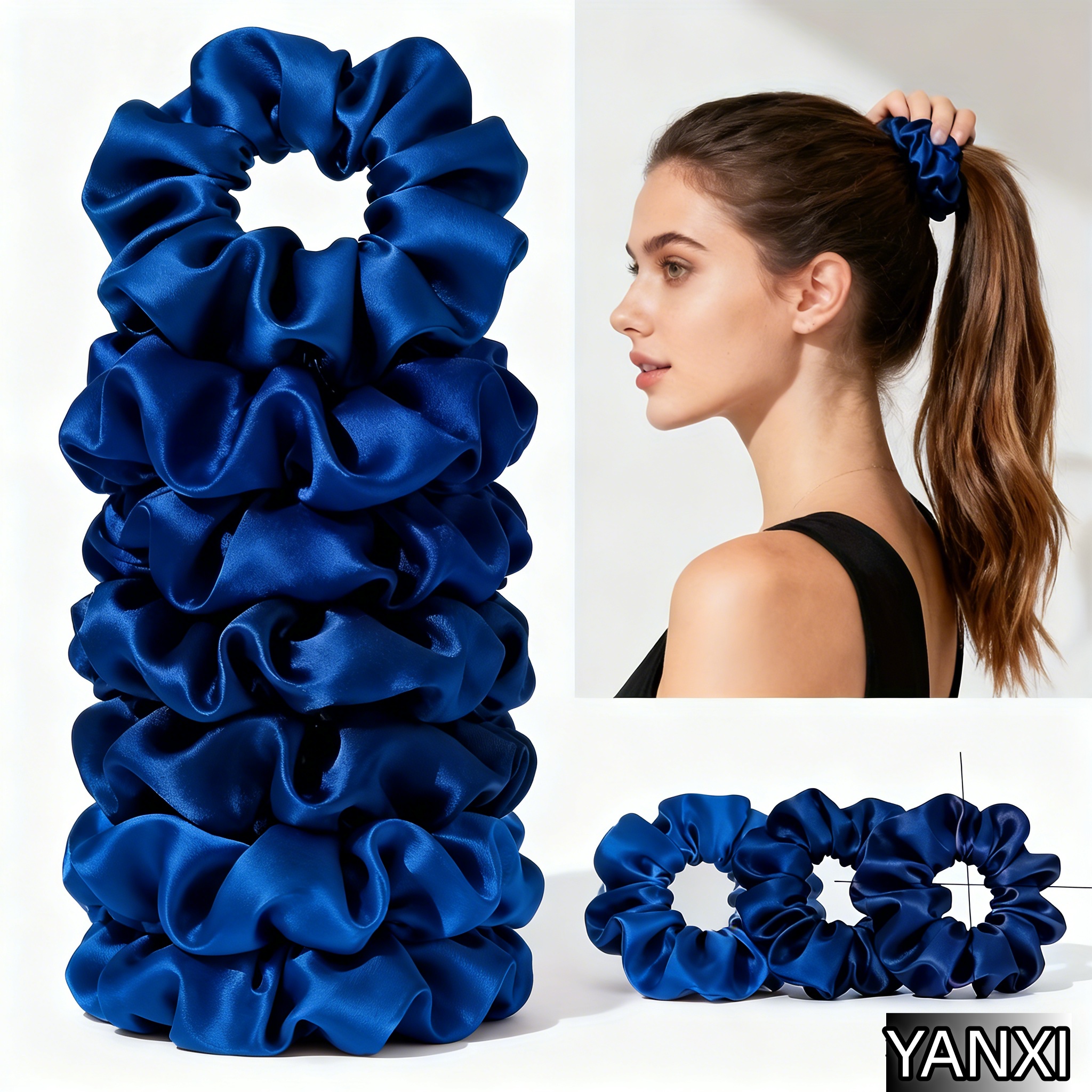 12/24pcs Solid Color Satin Hai - Scrunchie Satin Set recension och pris