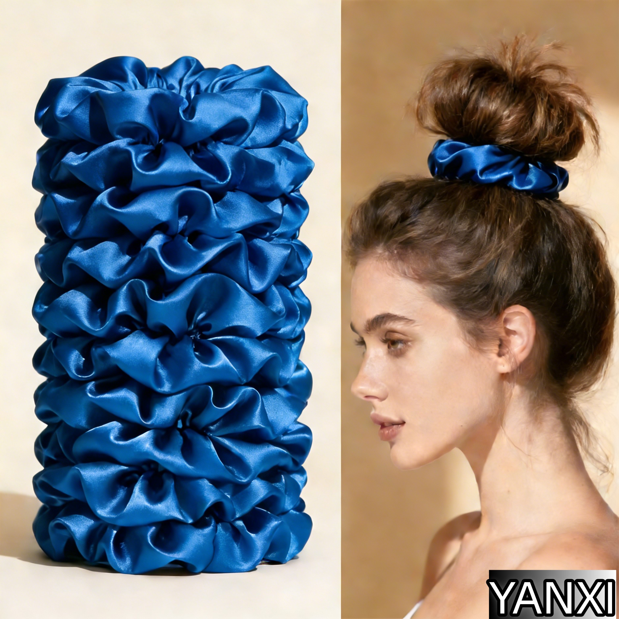 12/24pcs Solid Color Satin Hai - Scrunchie Satin Set recension och pris