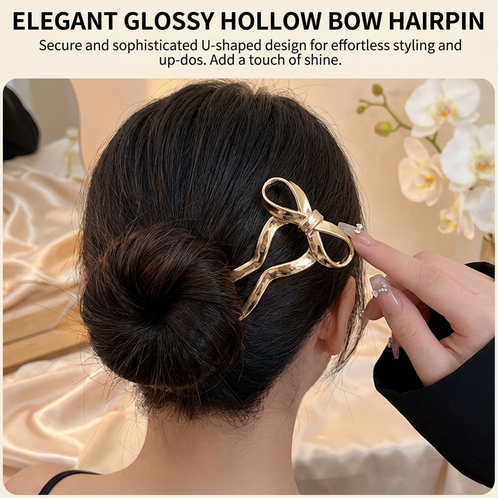 Elegant Bowknot U Shape Hairpi - Women Accessories Holder recension och pris