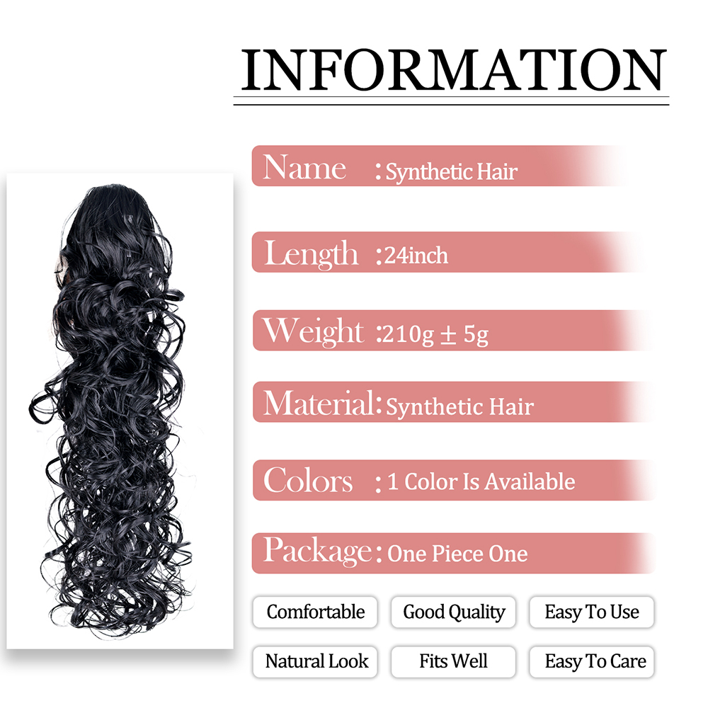 Curly Wavy Ponytail Hair Exten - Hair Claw Clip Set recension och pris