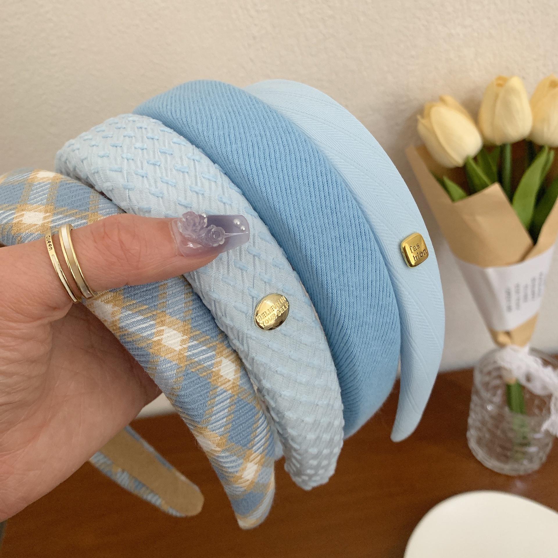 New Korean Style Sponge Headba - Wrap Ring Gold recension och pris