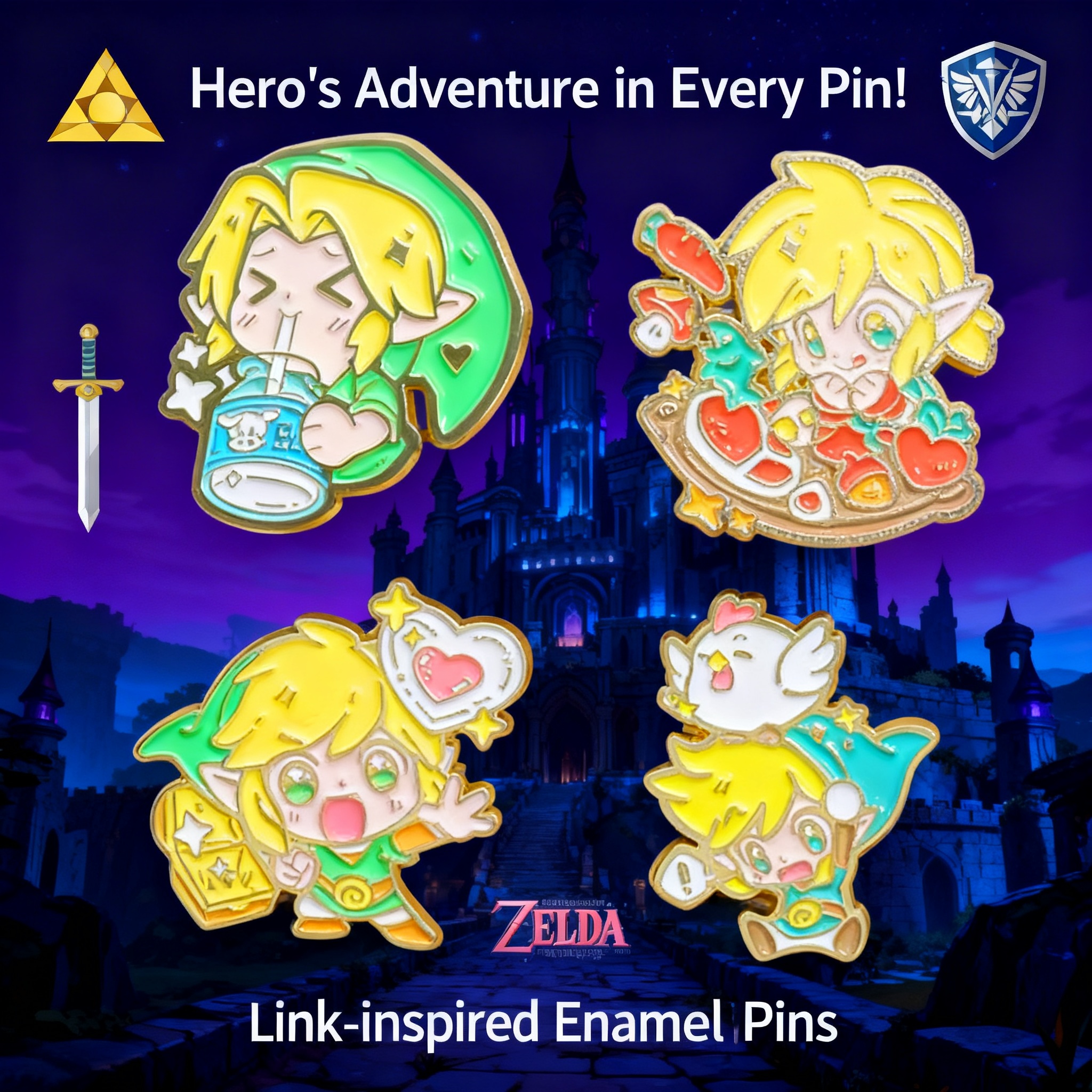 Adventure Game Badges Enamel P - Women'S Accessories And Jewelry recension och pris