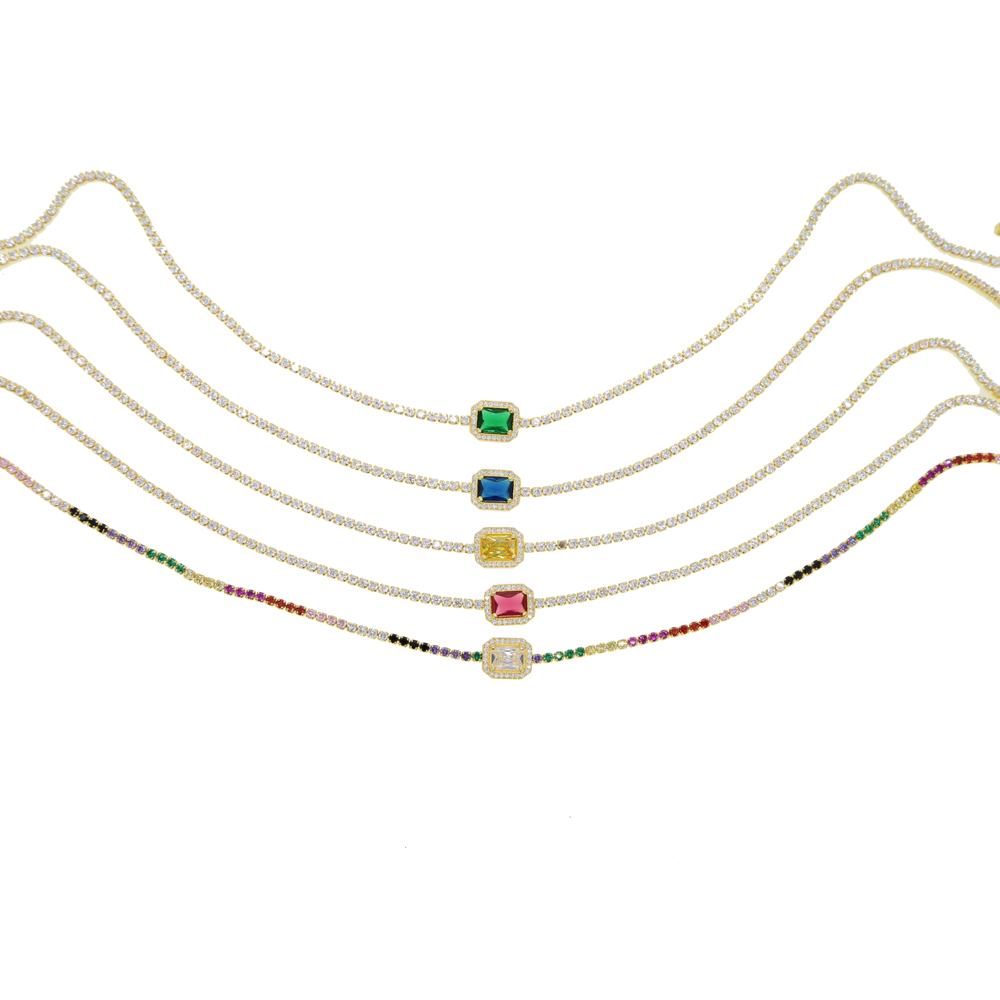 New Tiny Micro Pave Rainbow Cz - Charm Necklace Dainty recension och pris