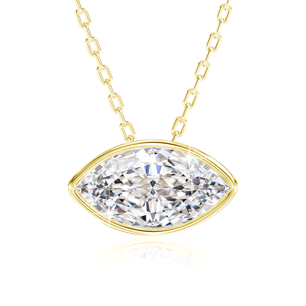Real 14K Gold Filled Marquise  - Charm Necklace Dainty recension och pris