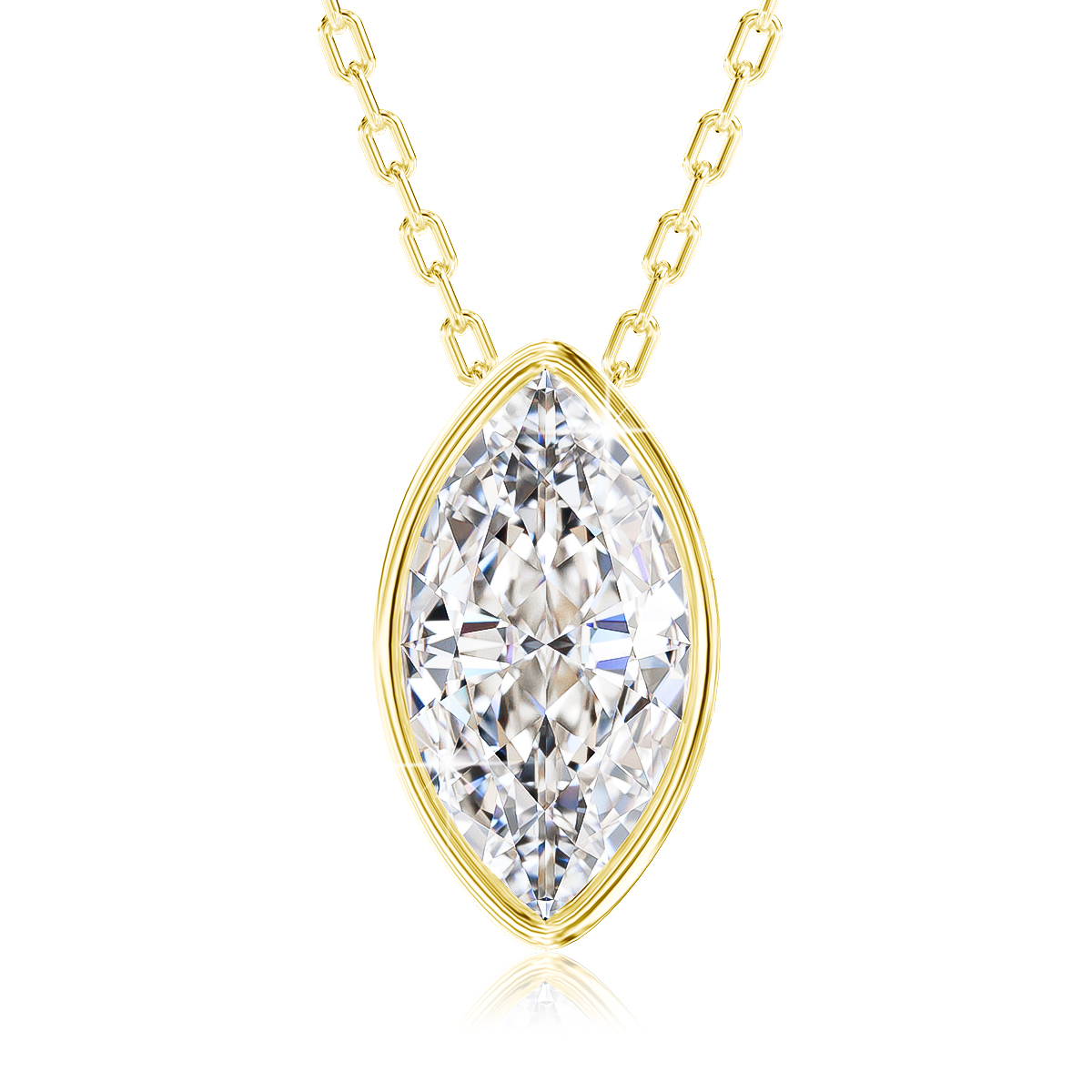 Real 14K Gold Filled Marquise  - Charm Necklace Dainty recension och pris