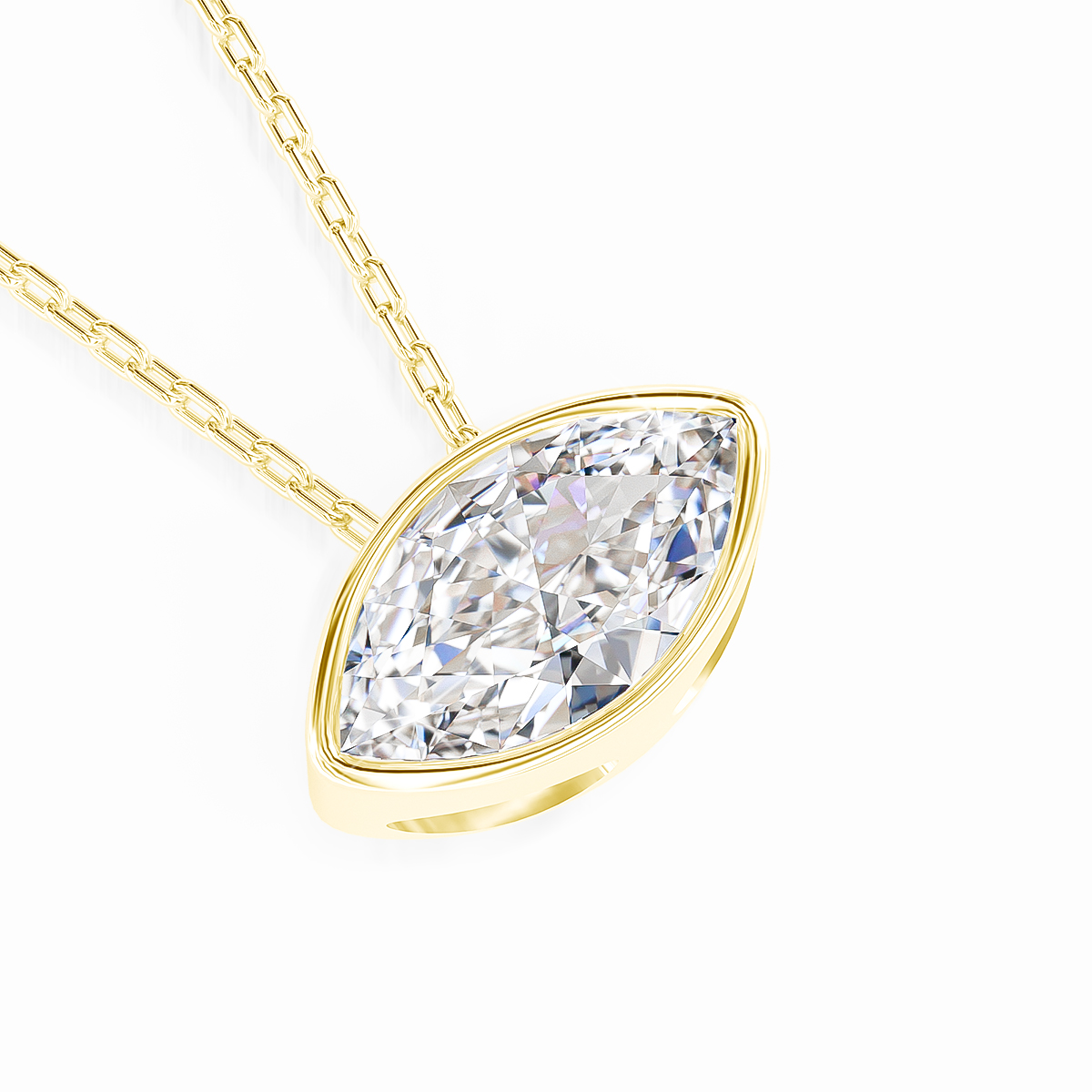 Real 14K Gold Filled Marquise  - Charm Necklace Dainty recension och pris