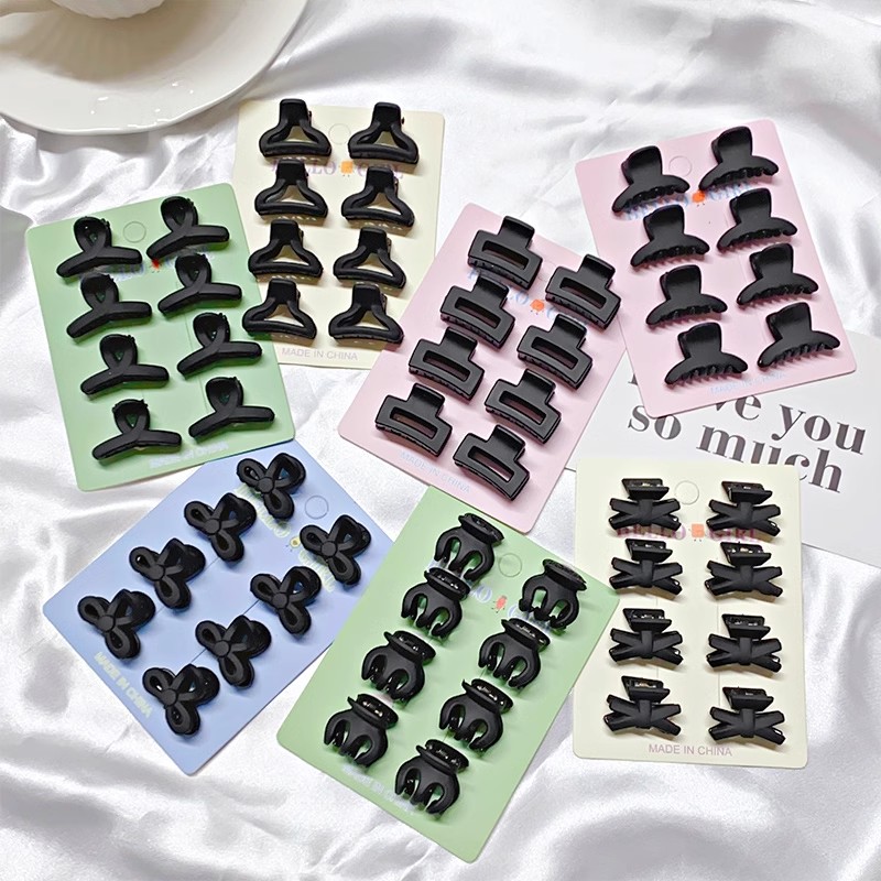 8pcs/set Black Colorful Geomet - Hair Claw Clip Set recension och pris