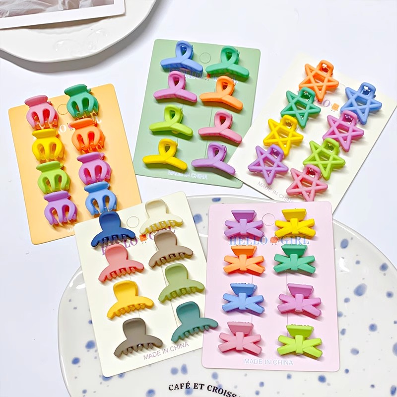 8pcs/set Black Colorful Geomet - Hair Claw Clip Set recension och pris