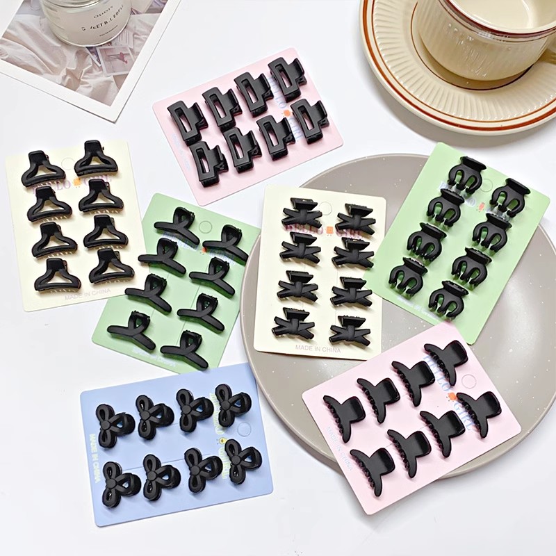 8pcs/set Black Colorful Geomet - Hair Claw Clip Set recension och pris