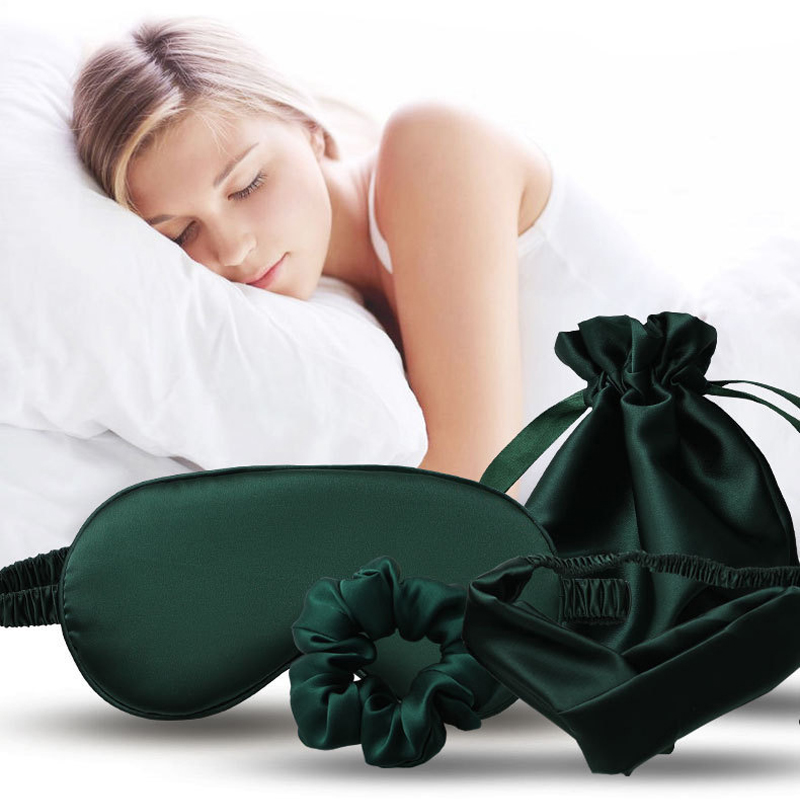 4Pcs Silk Eye Mask Hair Band S - Scrunchie Satin Set recension och pris