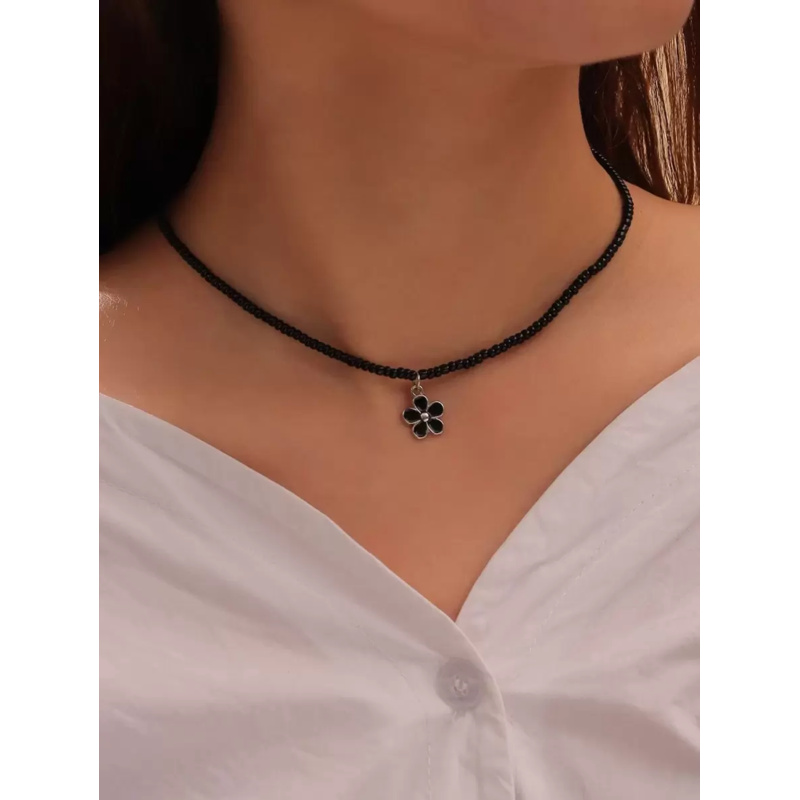 1pc Dainty Flower Charm Beaded - Charm Necklace Dainty recension och pris