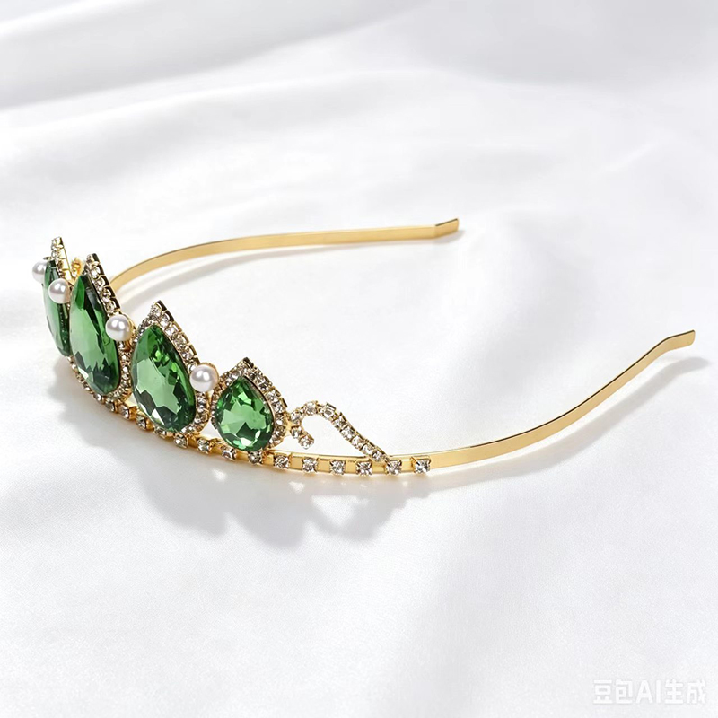 Green Water Drop Rhinestone Cr - Women'S Accessories And Jewelry recension och pris