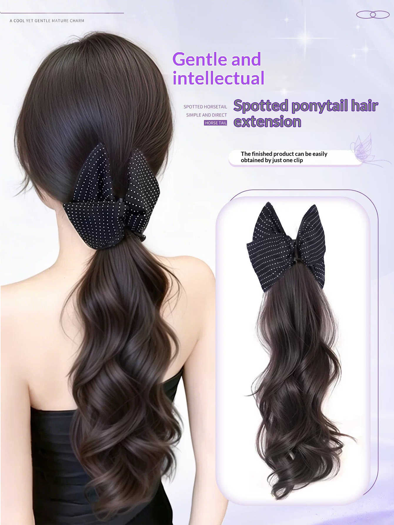 Bow Claw Clip Synthetic Ponyta - Hair Claw Clip Set recension och pris