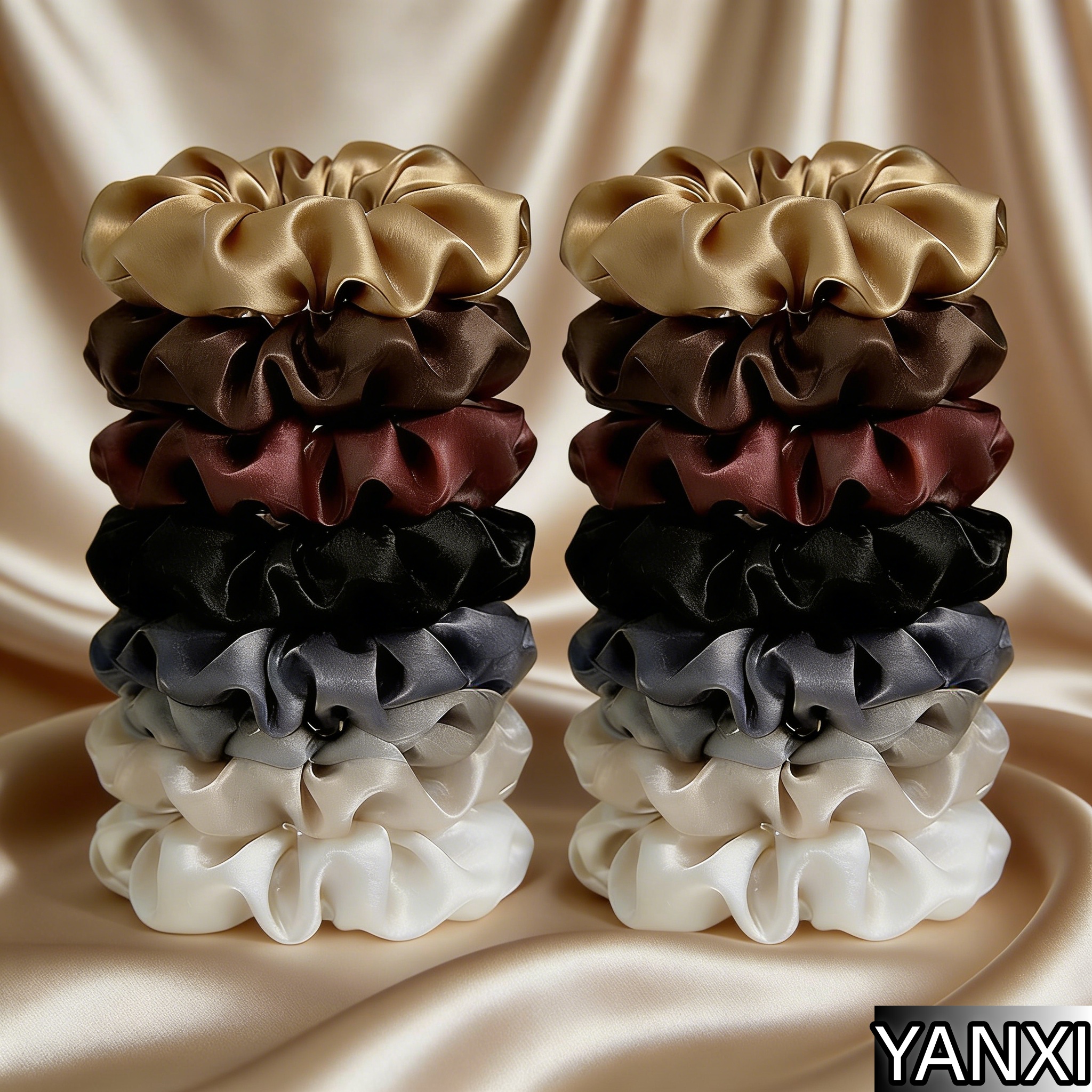 16/6-Piece Women's Pure Color  - Scrunchie Satin Set recension och pris