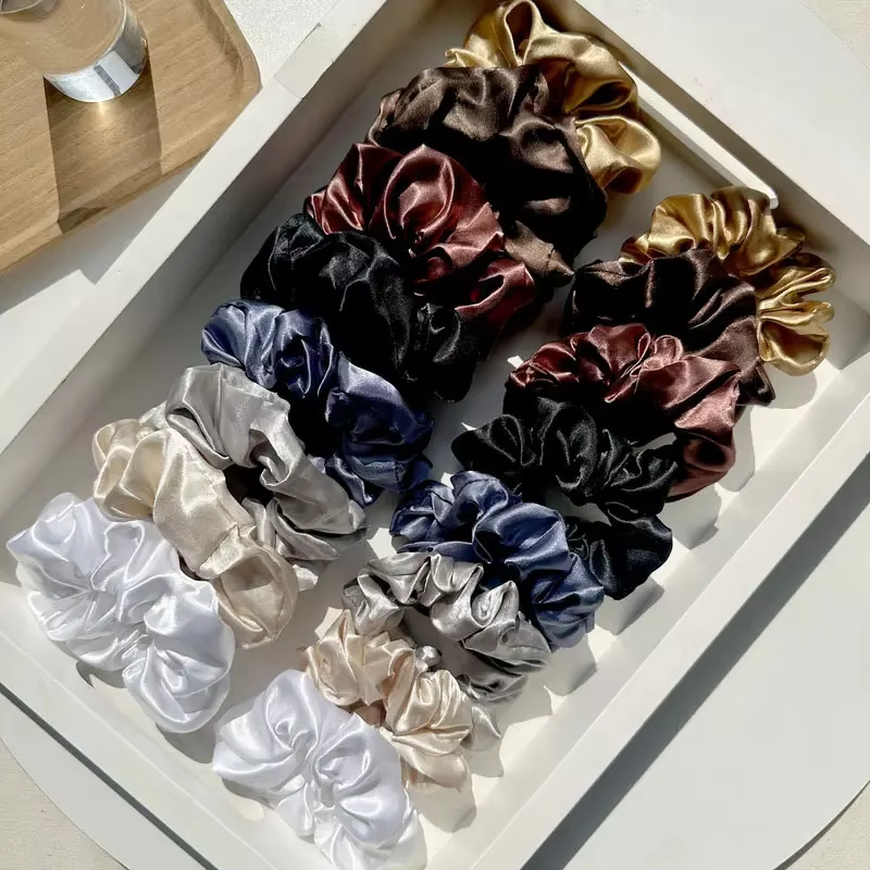 16/6-Piece Women's Pure Color  - Scrunchie Satin Set recension och pris