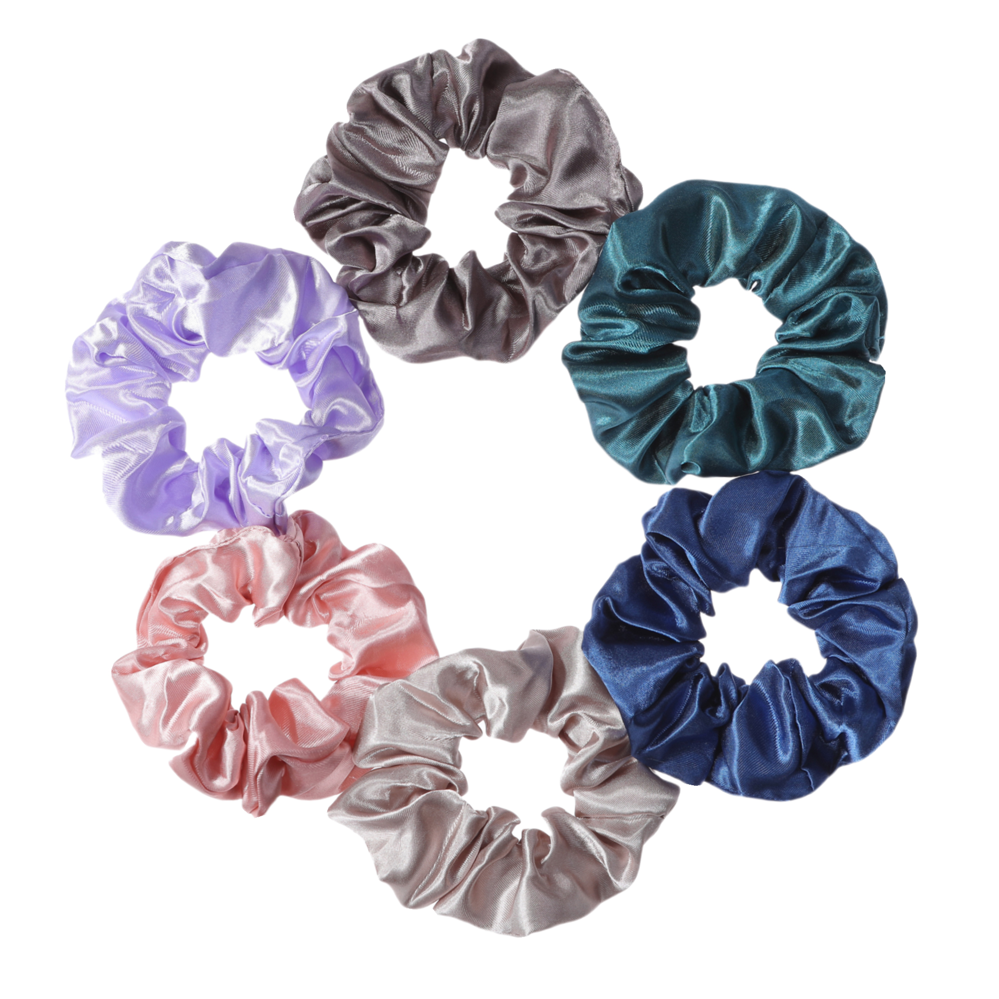 16/6-Piece Women's Pure Color  - Scrunchie Satin Set recension och pris