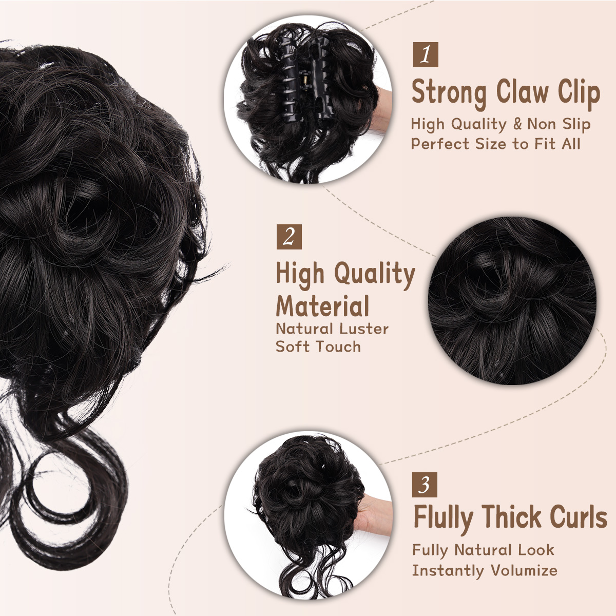 Messy Bun Hair Piece Claw Clip - Hair Claw Clip Set recension och pris